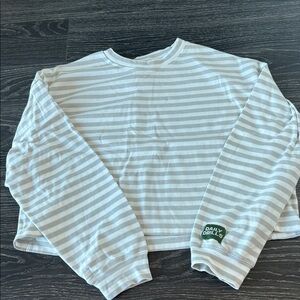 Daily Drills Long Sleeve Striped Shirt - Gray and White